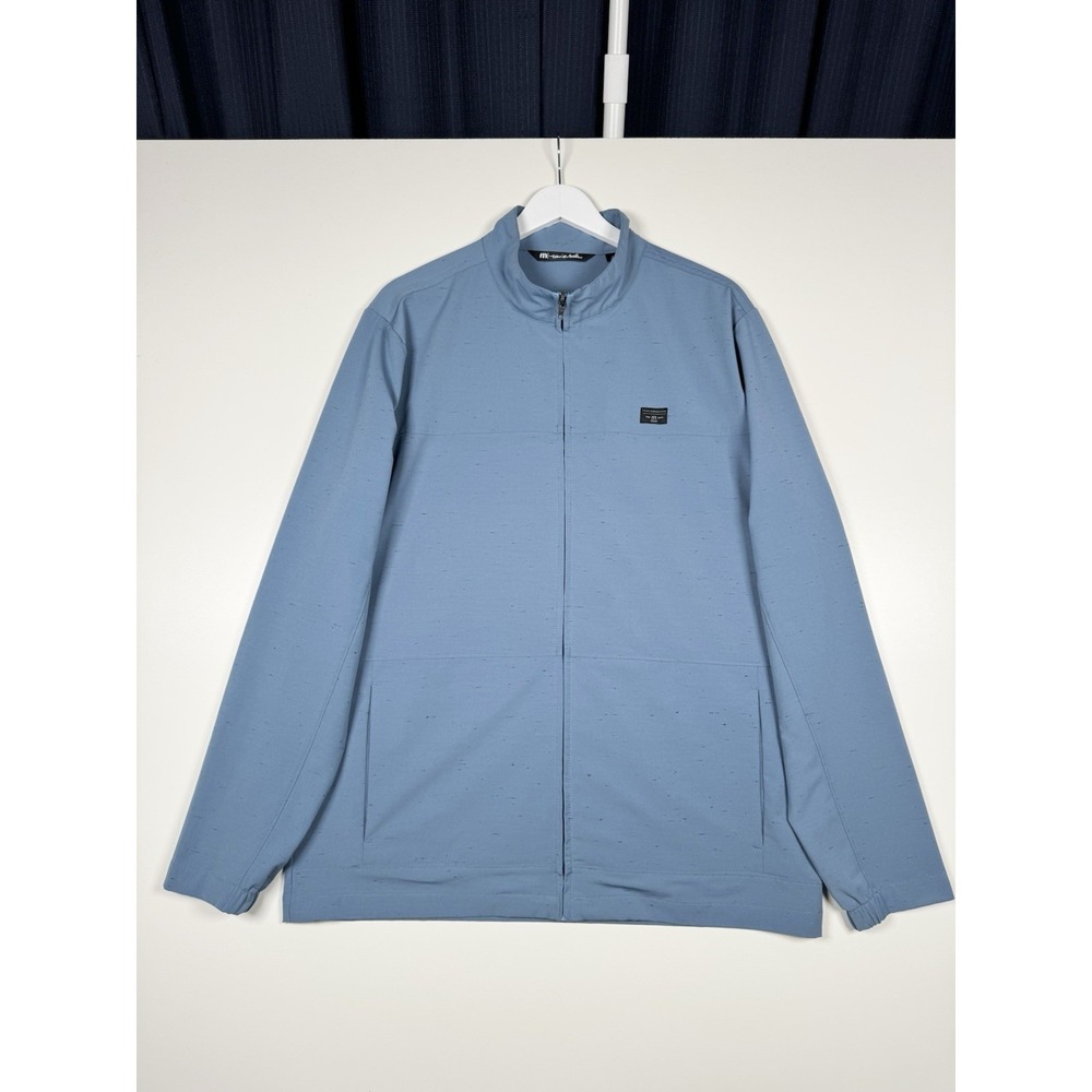 TRAVIS MATHEW Full Zip Fisticuffs Windbreaker Jacket Full Zip Blue - Large